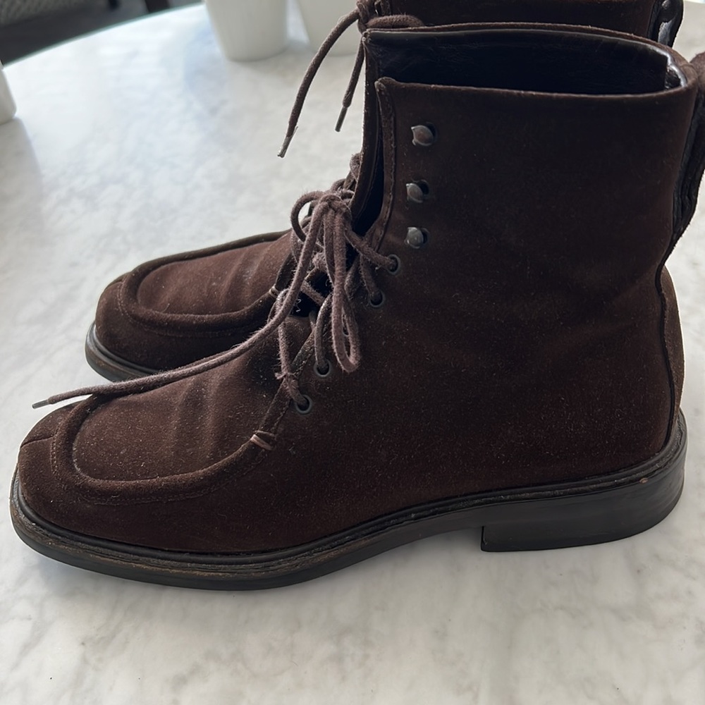 Gucci vintage brown suede lace up boot - Picture 5 of 13